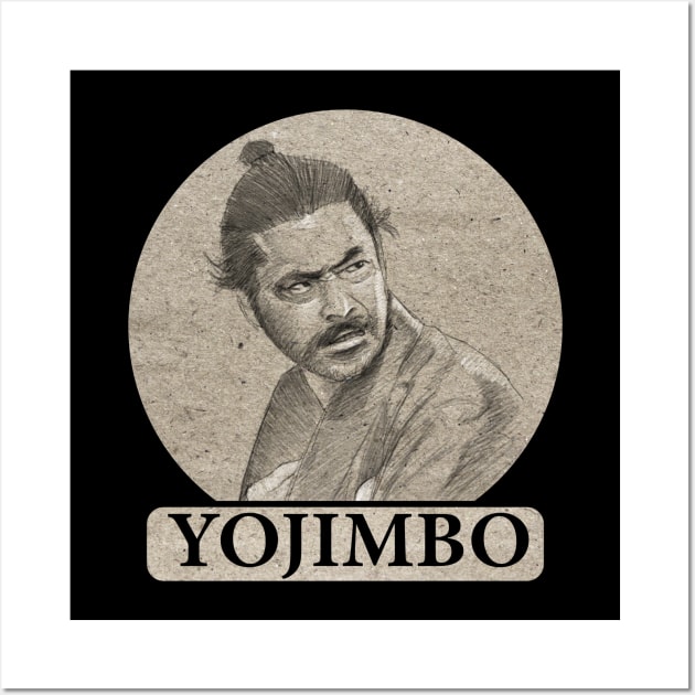 Yojimbo - Toshiro Mifune Design with Text Wall Art by ianoz